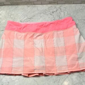Lululemon Athletica Pink Plaid Mini Skirt